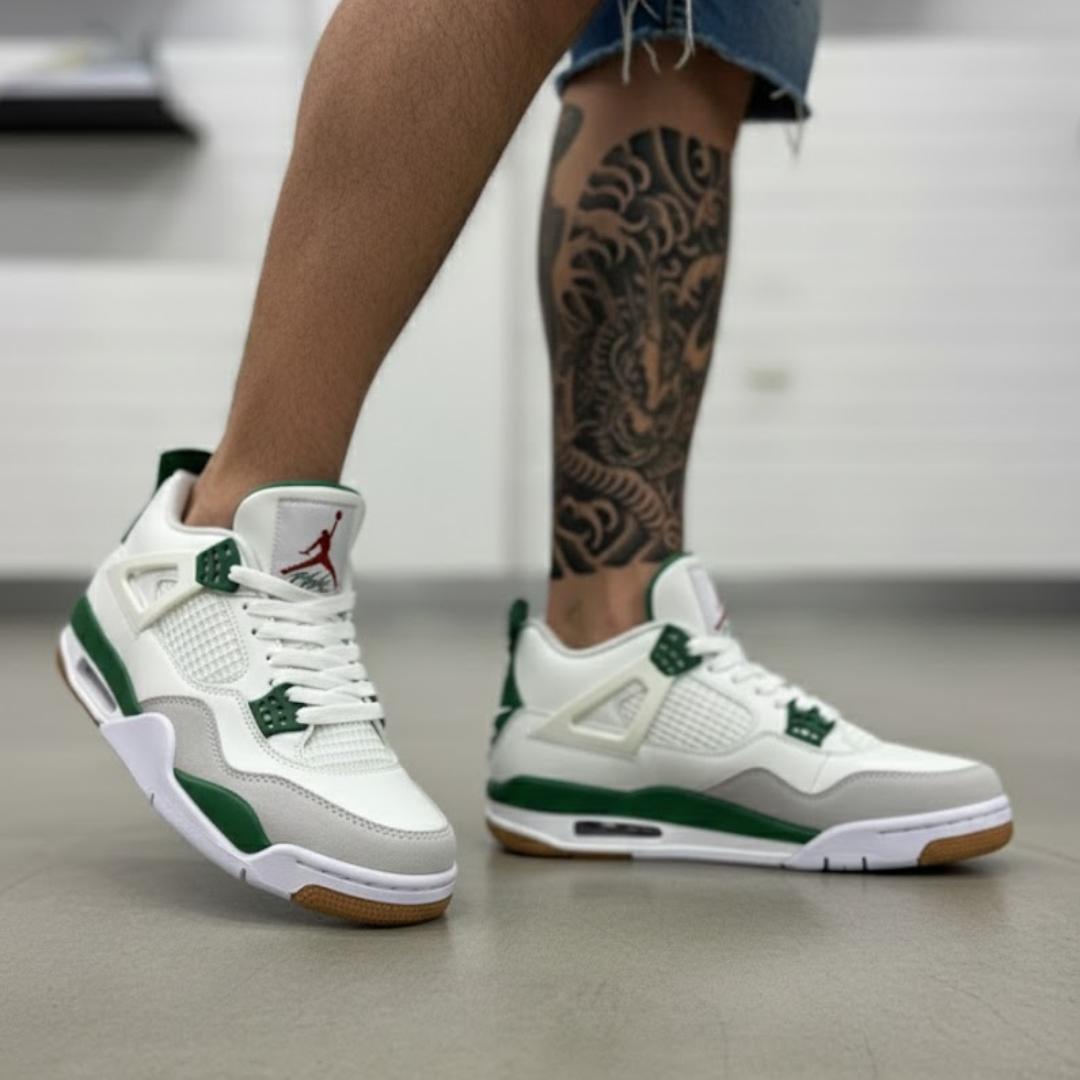 JORDAN RETRO 4 – BLANCO CON VERDE